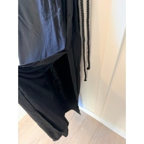 JLUXLABEL Womens Black One Shoulder Rope Strap Maxi Dress Side Slit Size Medium - Picture 4 of 7